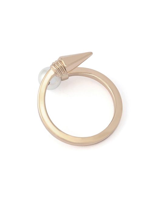 AllSaints White Ring Hazel Pearl