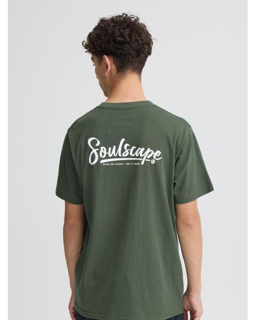 Solid Rundhalsshirt Sdtyrese Mit Backprint in Green für Herren