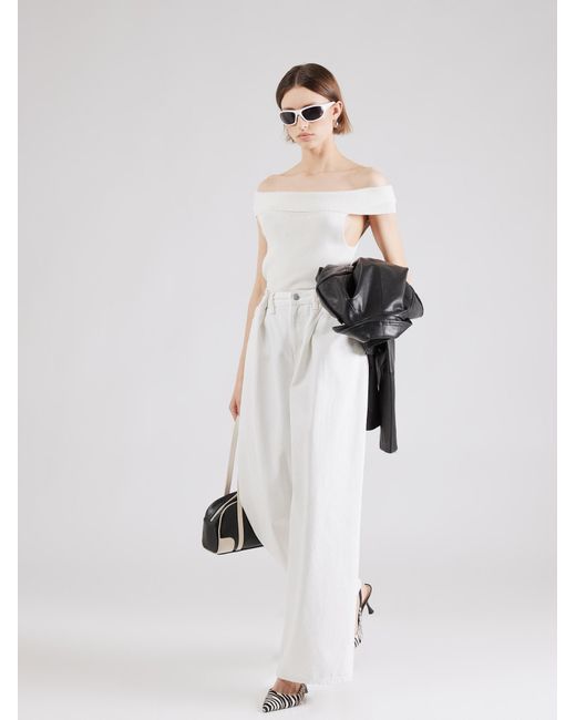 Monki White Stricktop