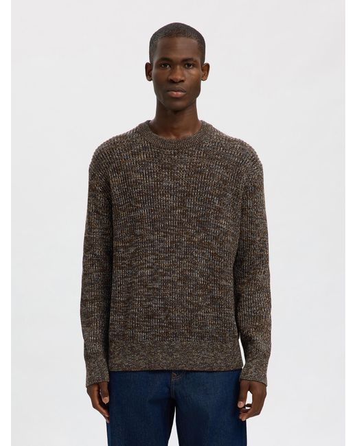 SELECTED Pullover Slhtilum in Brown für Herren