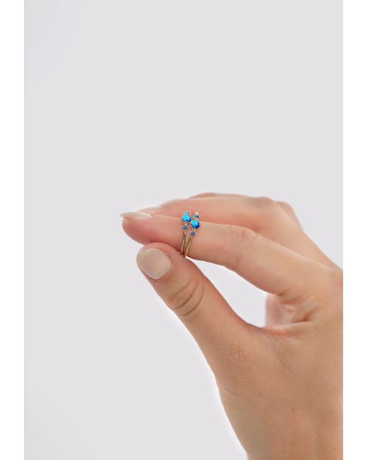 Elli Jewelry Blue Ring Opal