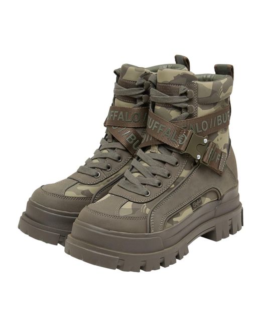 Buffalo Green Schnürstiefelette Aspha