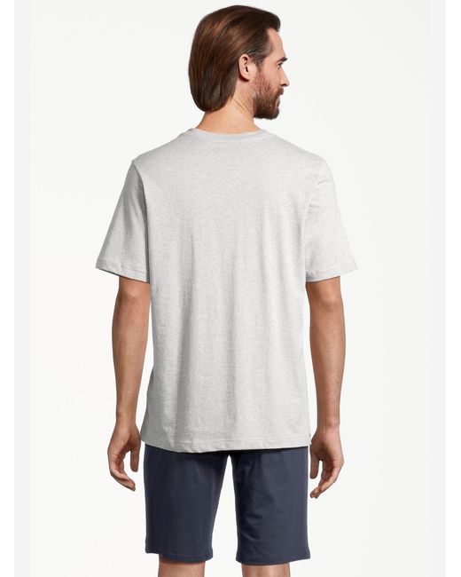 Schiesser Pyjama Kurz Night & Home in Blue für Herren