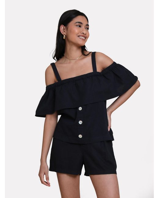 Threadbare Black Threadbare bluse 'aspen'