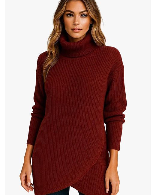 Worldclassca Red Pullover Rollkragen Pullover Lang