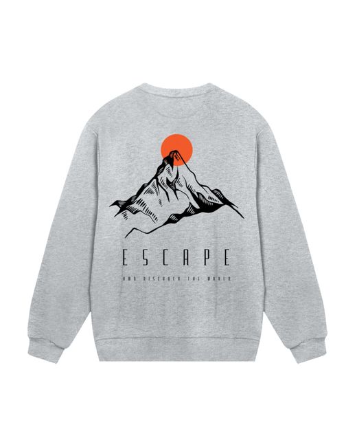 F4NT4STIC Sweatshirt Escape Discover The World Town Train Station in Gray für Herren