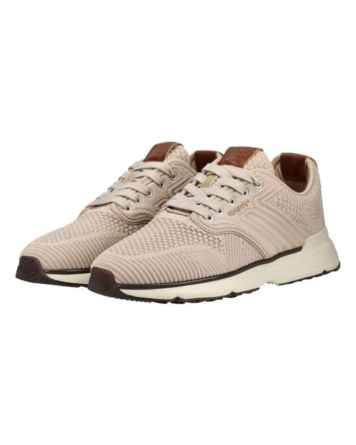 Gant Leder/Mesh Sneaker in Natural für Herren