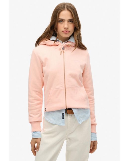 Superdry Pink Sweatjacke 'Essential'