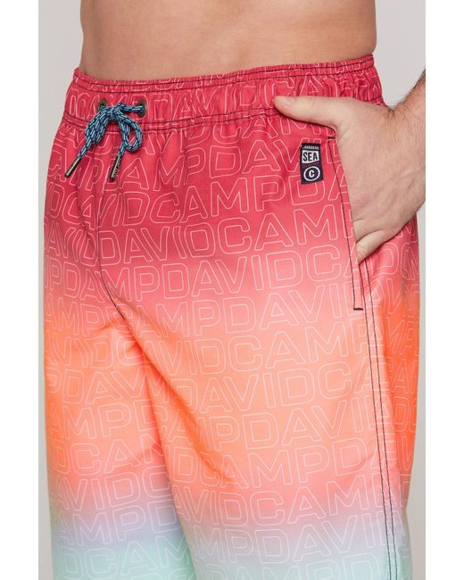 Camp David Beachbermuda Mit Farbverlauf Und All Over Print in Pink für Herren