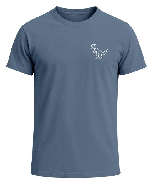 Neverless Shirt Polygon T-Rex in Blue für Herren