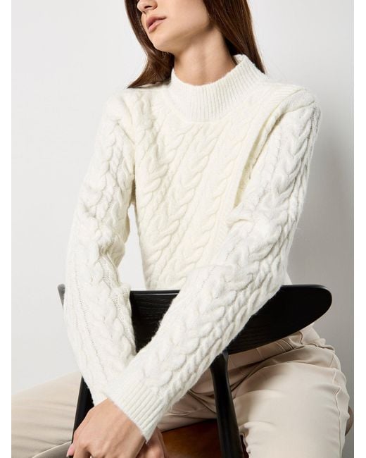 Apricot Natural Cable Knit Wrap Jumper