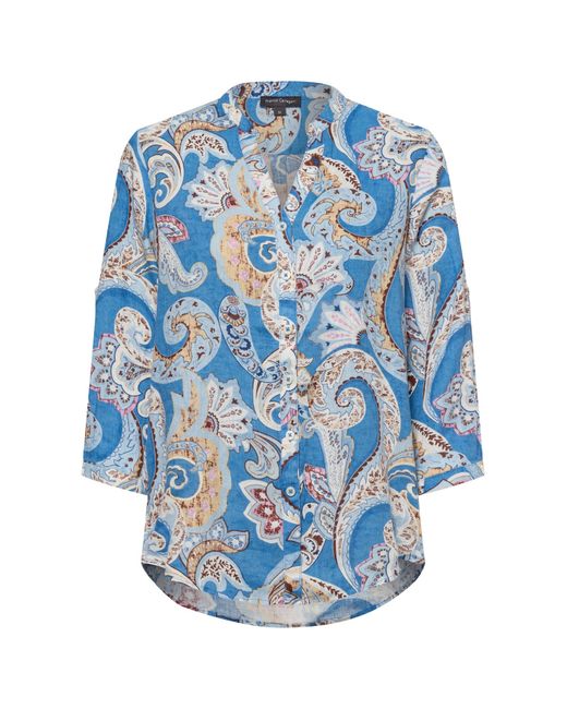 Franco Callegari Blue Leinenbluse