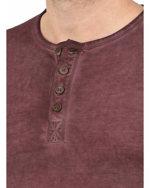 Solid Rundhalsshirt 'timur' in Red für Herren