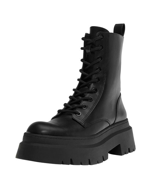 Pull&Bear Black Schnürstiefelette