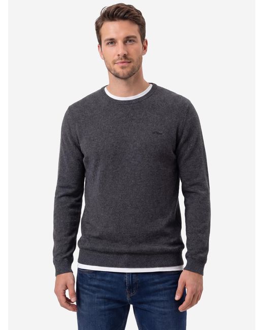 S.oliver Oliver Pullover Basic in Black für Herren