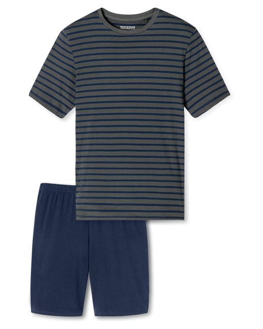 Schiesser Pyjama Casual Essentials in Blue für Herren