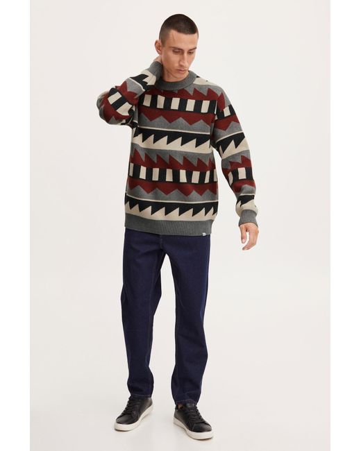 Solid Pullover in Gray für Herren