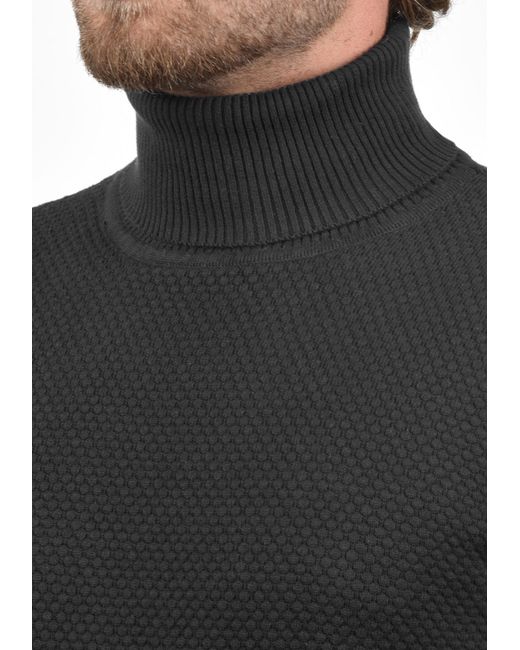 Solid Rollkragenpullover 'karlos' in Black für Herren