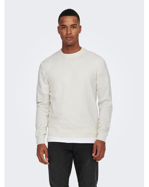 Only & Sons Pullover Onsrex in White für Herren