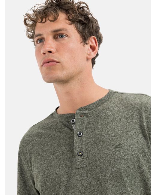 Camel Active Langarm Henleyshirt Aus Nachhaltigen Baumwollmix in Green für Herren