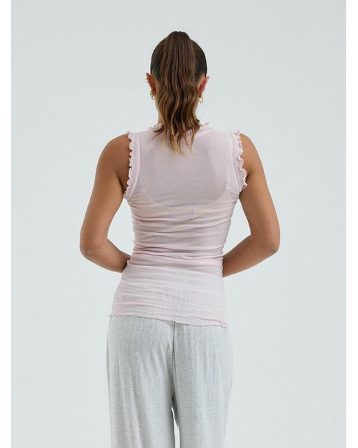 Seamless Basic White Top Flounce