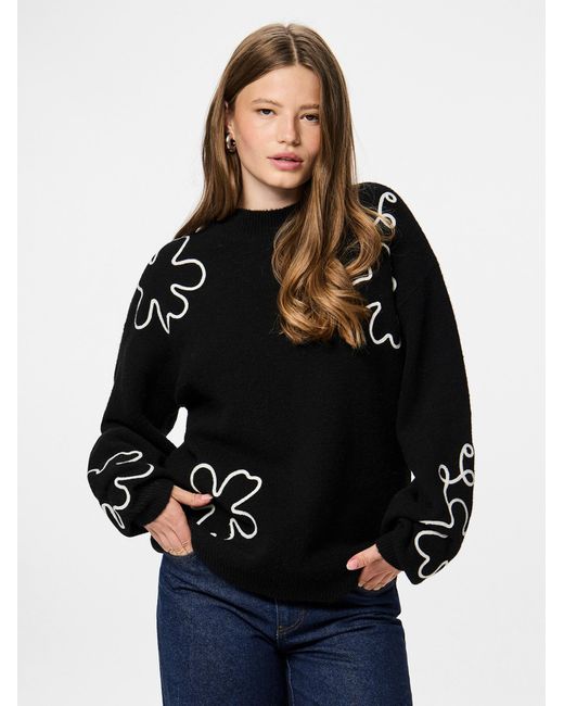 Pieces Black Pullover Pcrosa