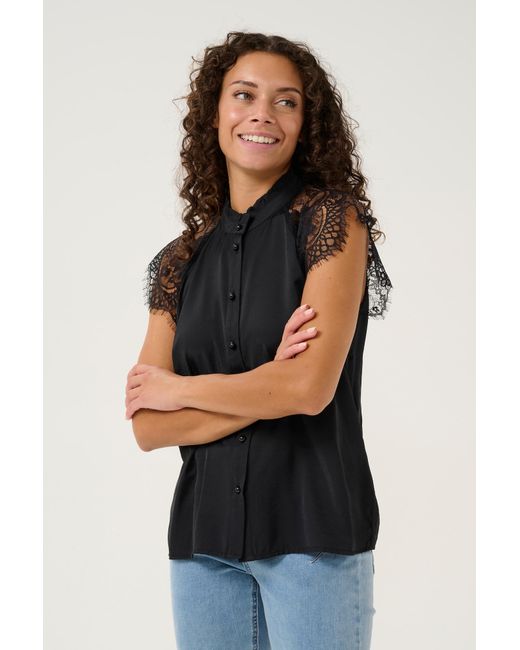 Cream Black Bluse 'Cr Nola'