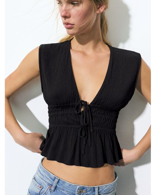Pull&Bear Black Blusentop