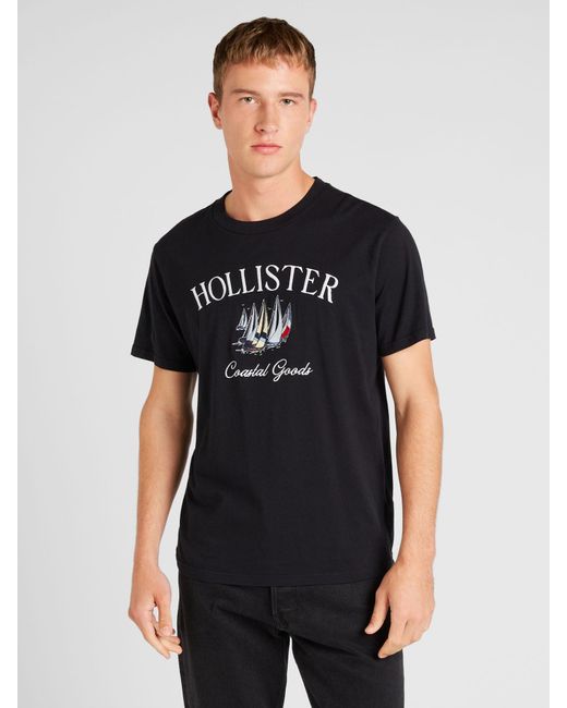 Hollister T-shirt 'coastal' in Black für Herren