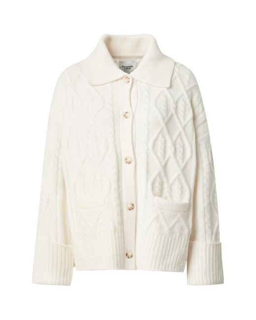 Abercrombie & Fitch White Strickjacke