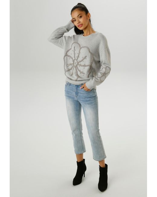 Aniston SELECTED Gray Pullover