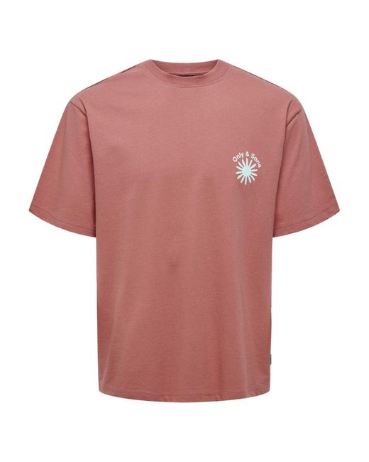 Only & Sons T-shirt 'kasen' in Pink für Herren