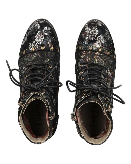 LAURA VITA Black Schnürstiefelette