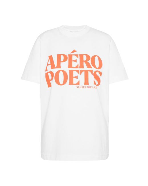 SENSES.THE LABEL White T-Shirt Tu:Lip Mit Wording Print