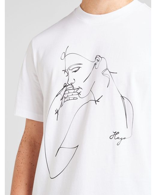 HUGO T-shirt 'daximiko' in White für Herren