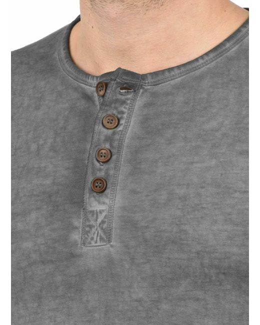 Solid Langarmshirt Timur in Gray für Herren