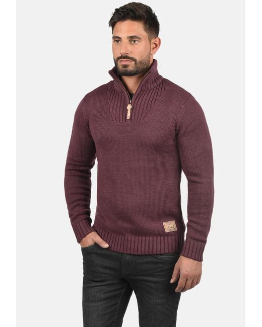 Solid Strickpullover Petro in Purple für Herren