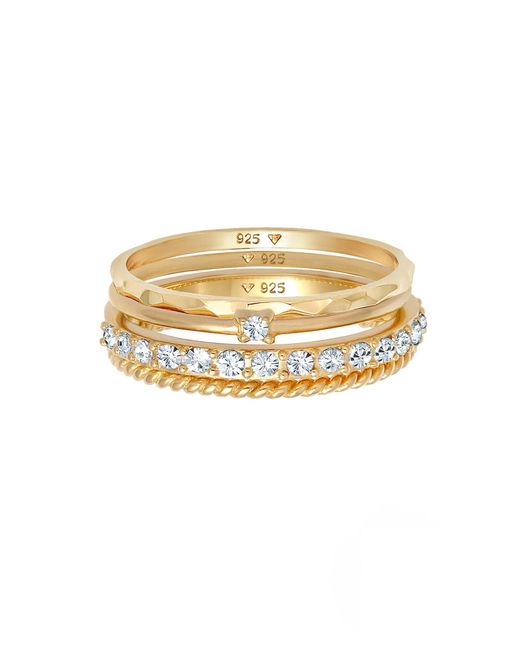 Elli Jewelry Metallic Ring Set Kristall