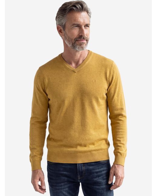 Redmond Pullover Basic in Yellow für Herren