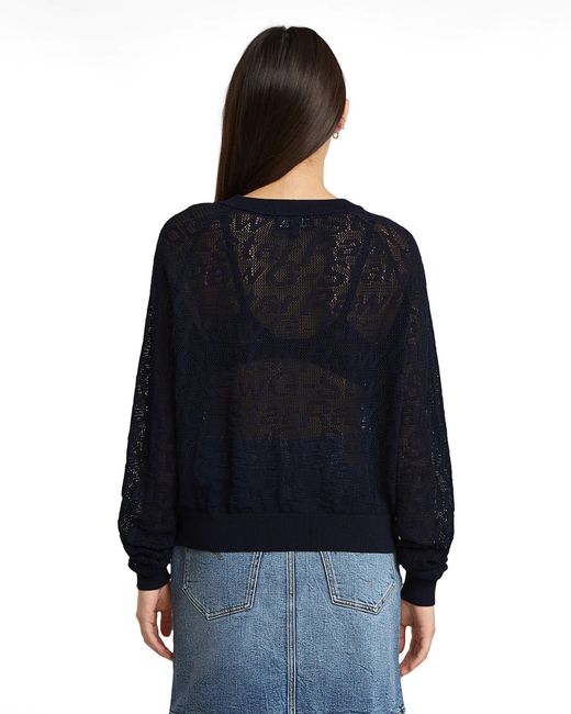 G-Star Blue Knitshirt Pointelle