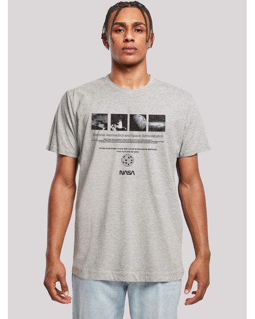 F4NT4STIC T-Shirt Nasa Retro Photo Ad The Future Is Now in Gray für Herren