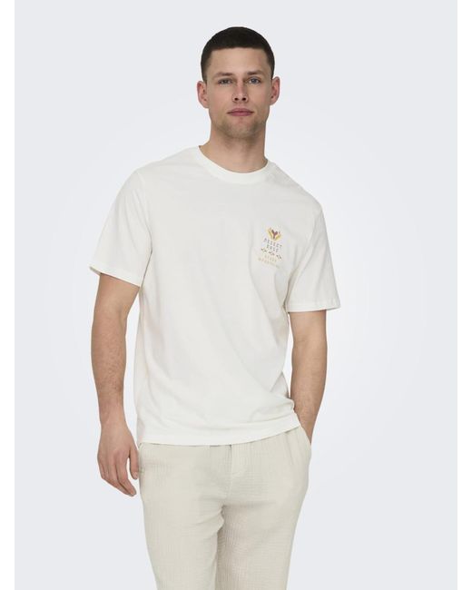 Only & Sons T-shirt 'manuel' in White für Herren