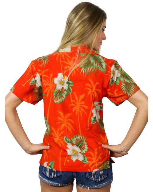 King Kameha Red Bluse Small Flower