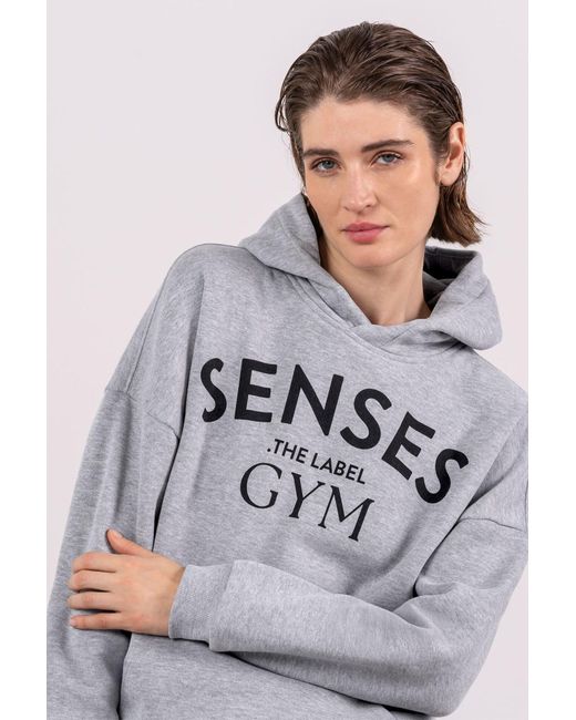 SENSES.THE LABEL Gray Hoodie Se:Renity Mit Print