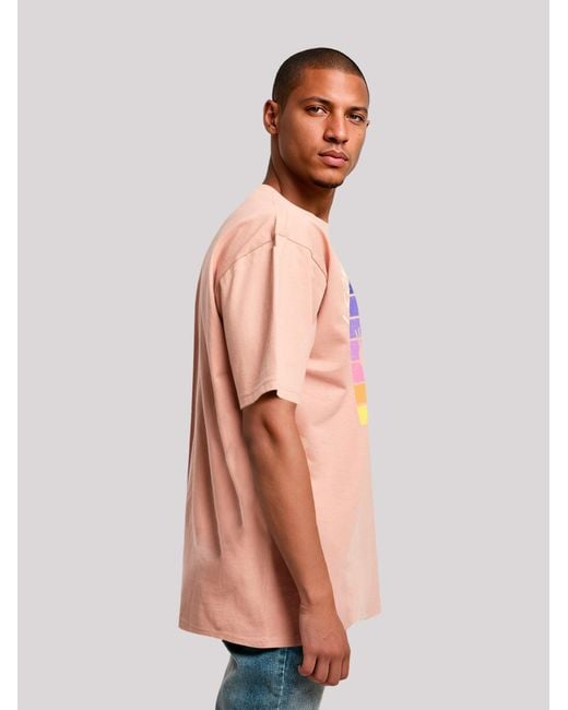 F4NT4STIC T-Shirt Alien Peace Sunset in Pink für Herren