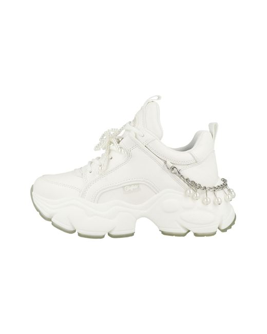 Buffalo White Sneaker Binary Chain Pearl