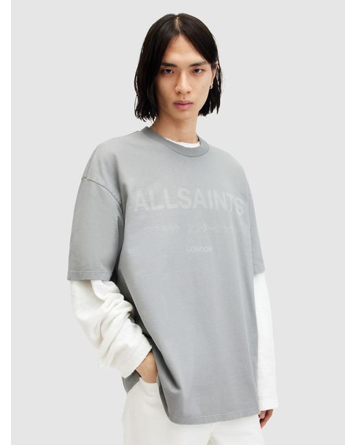 AllSaints T-shirt 'laser' in Gray für Herren