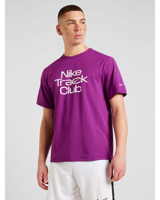 Nike Sportshirt 'track club' in Purple für Herren