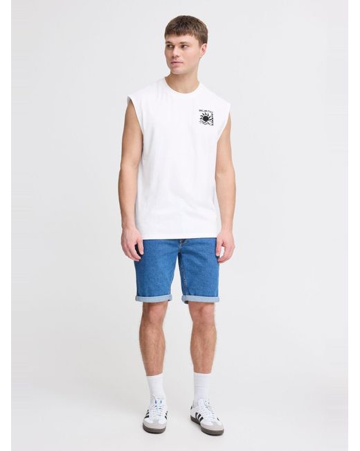 Solid Rundhalsshirt Sdolav in White für Herren