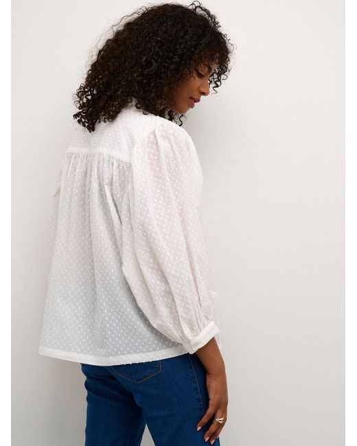 Kaffe White Bluse Ka Roca